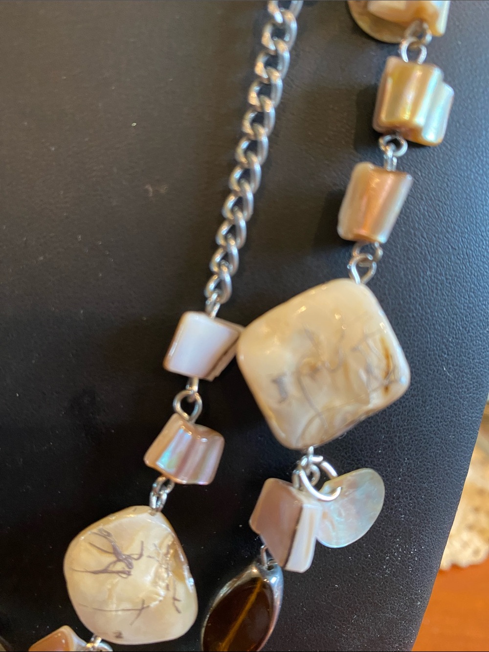 Neutral Shell Mix Multi-Strand Necklace - Picture 3 of 10